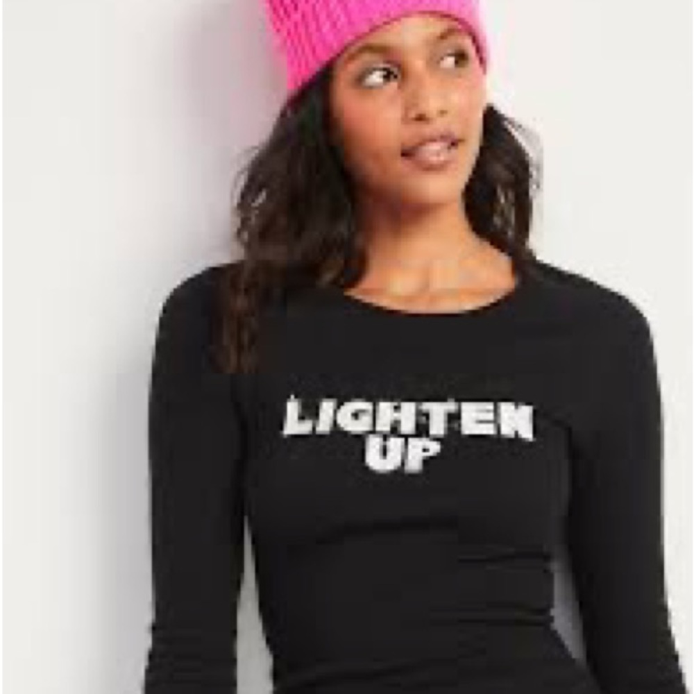 Old Navy Thermal-Knit Long-Sleeve Tee “Lighten Up” holiday top